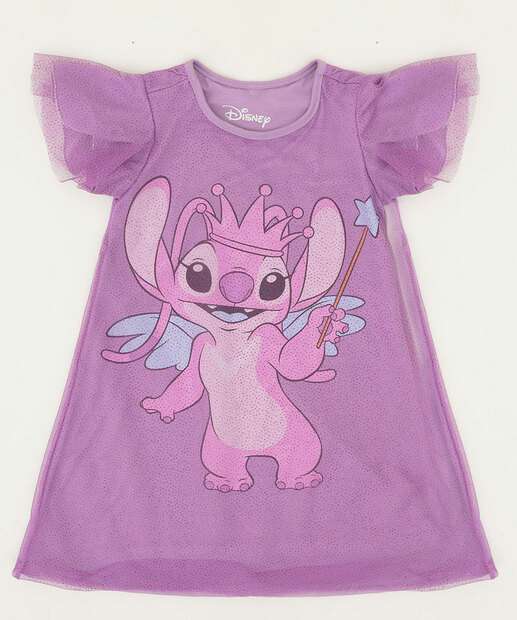 Image_Vestido Infantil Angel Strass Manga Curta Disney Tam 4 a 10