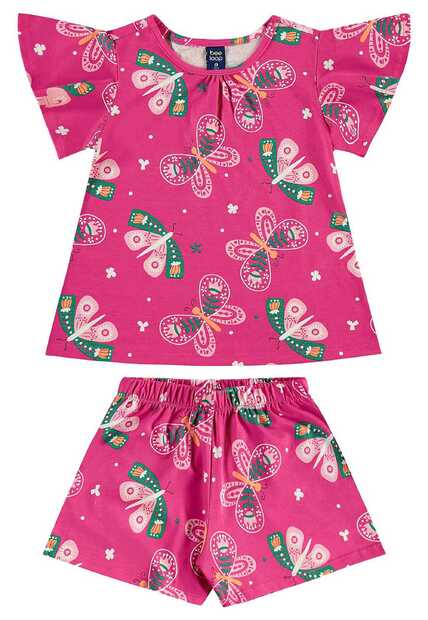 Conjunto Bata e Short Menina Bee Loop