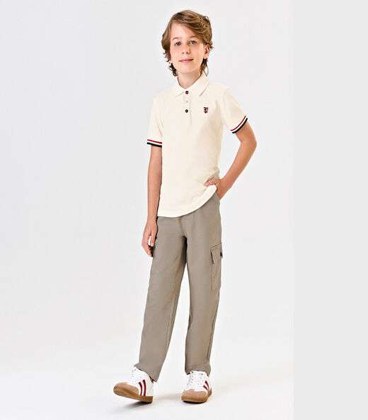 Image_Calça Infantil Masculina Sarja Trick Nick Bege