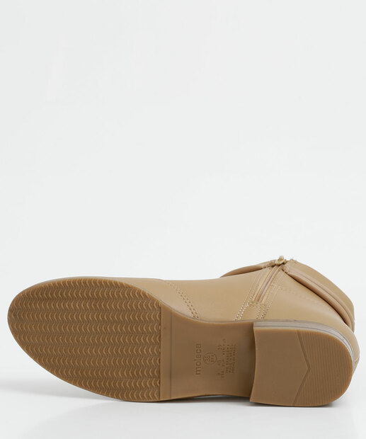 Bota Feminina Ankle Boot Bico Redondo Moleca 