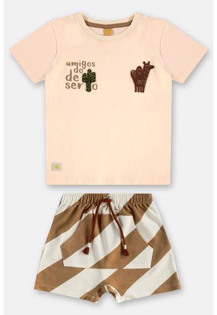 Conjunto Menino Camiseta e Short Três e Já