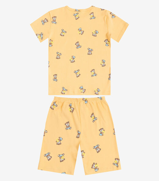 Pijama Infantil Camiseta E Bermuda Select Amarelo
