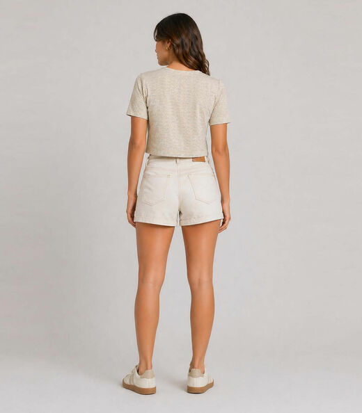 Blusa Feminina Em Tecido Sideral Infinita Cor Bege