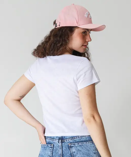 Blusa Feminina Flamê Manga Curta Marisa Branco