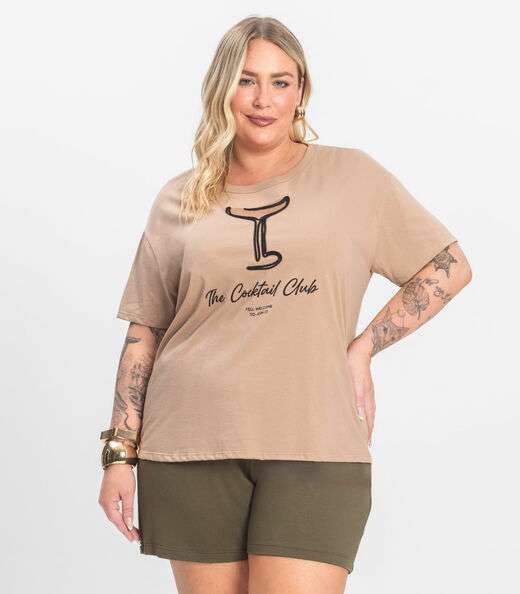 Image_Camiseta Plus Size em Meia Malha Secret Glam Marrom