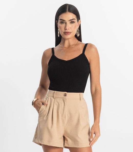 Image_Blusa Básica de Alça Feminina Rovitex Preto