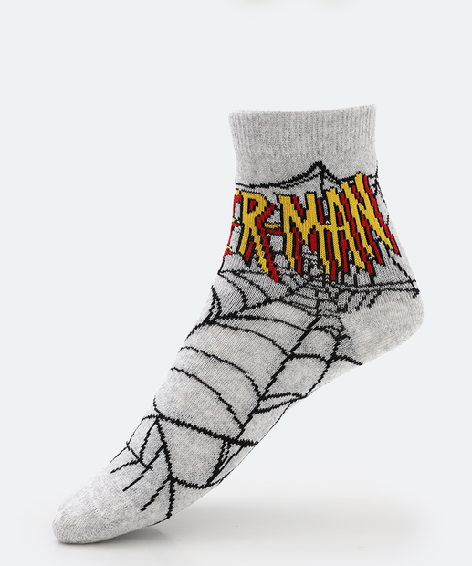 Kit 2 Meias Infantil Estampa Homem Aranha Vermelho
