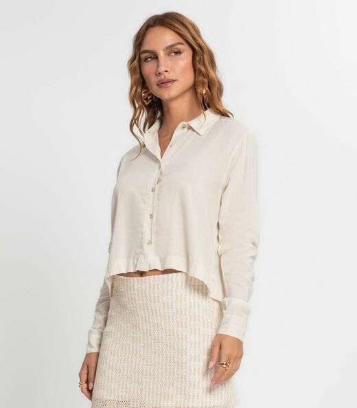 Camisa  Feminina Manga Longa Endless Bege
