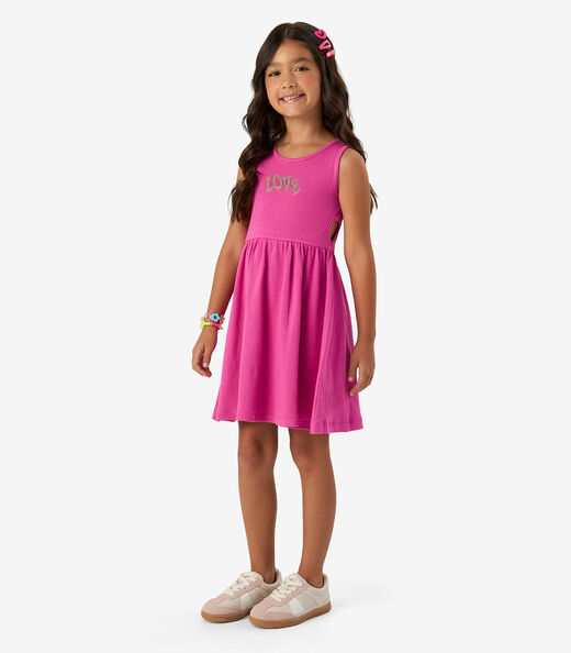 Vestido em Ribana 2x1 Rovi Kids Rosa