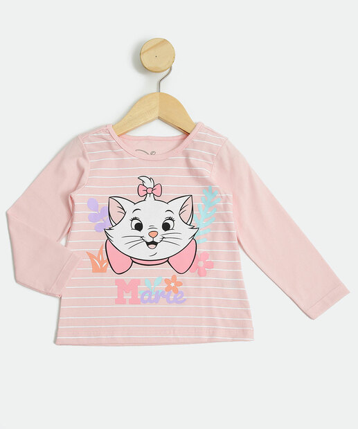 Camiseta Infantil Gata Marie Disney Tam 1 a 4 