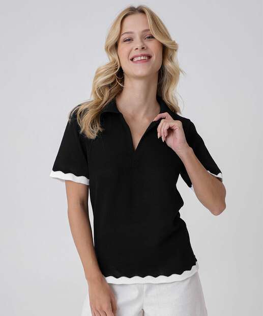 Image_Blusa Polo Feminina Tricô Marisa