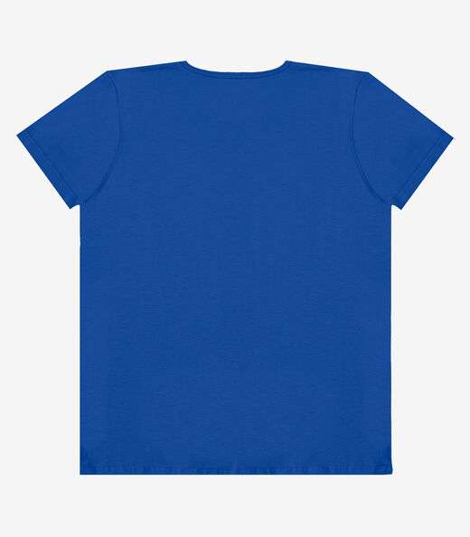 Blusa Feminina Manga Curta Estampada Select Azul