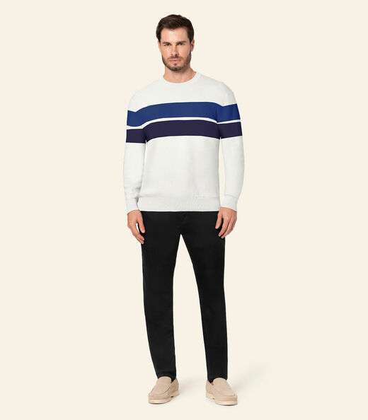 Image_Suéter Masculino Comfort Tricot Listrado Diametro Branco