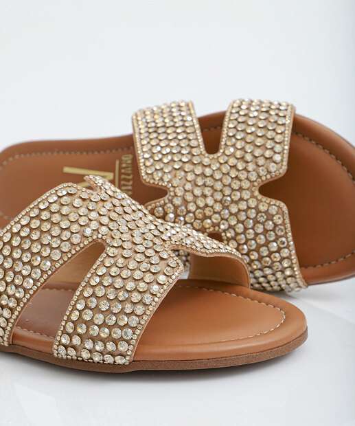 Rasteirinha Feminina Strass Vizzano