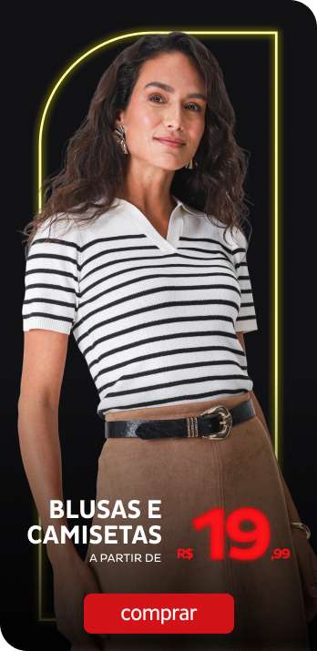 Blusas e Camisetas a partir de R$19,99