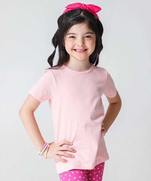 Image_Camiseta Infantil Cotton Strass Marisa Tam 4 a 10 Rosa