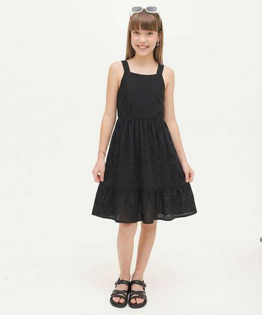 Image_Vestido Juvenil Alças Finas Laise Marisa Tam 10 a 16 Preto