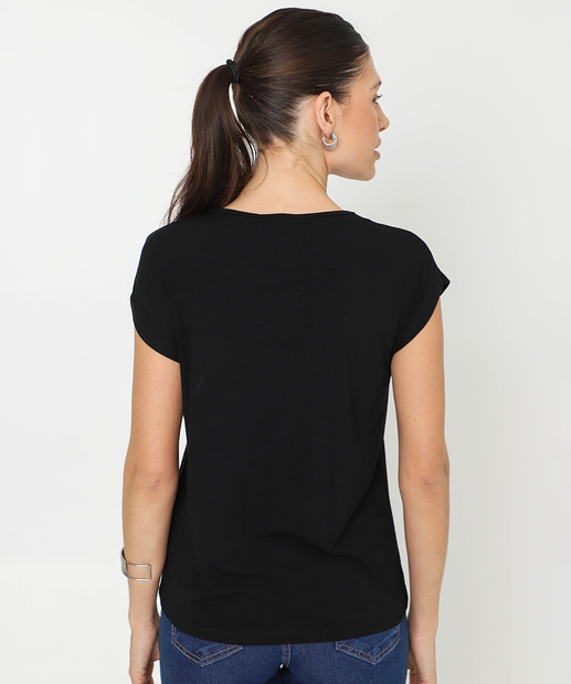 Blusa Feminina Retilínea Manga Curta Marisa Off White