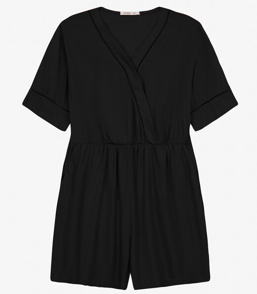 Macaquinho Feminino Plus Size Secret Glam Preto