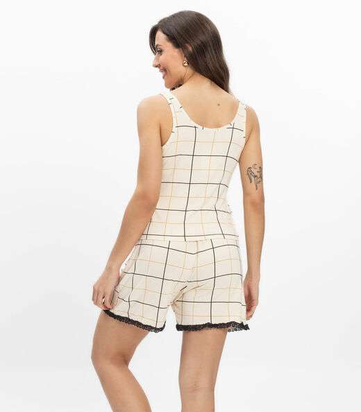 Pijama Regata Feminino Regata Infinita Cor Bege