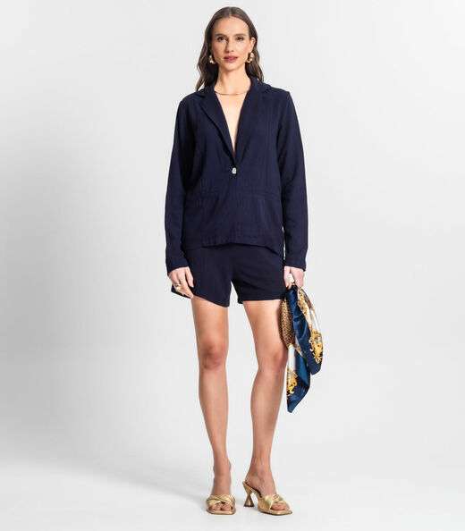 Blazer De Linho Strong Feminino Endless Azul