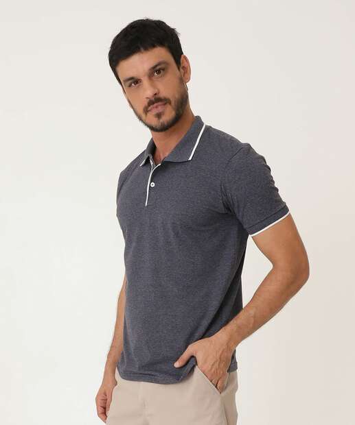 Polo Masculina Botões Manga Curta MR
