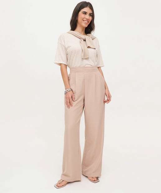 Calça Pantalona Feminina Textura Marisa
