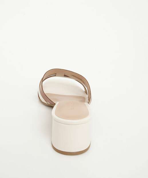 Tamanco Feminino Salto Grosso Renata Mello Off White