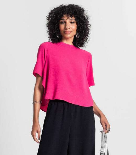 Image_Blusa Feminina Manga Curta Rovitex Rosa