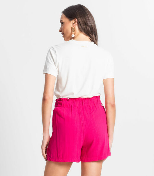 T-shirt De Viscose Creponada Feminina Endless Bege