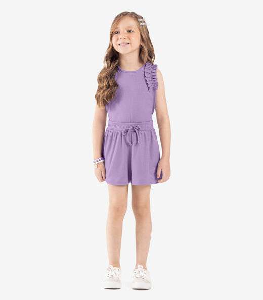 Conjunto Regata Com Shorts Roxo