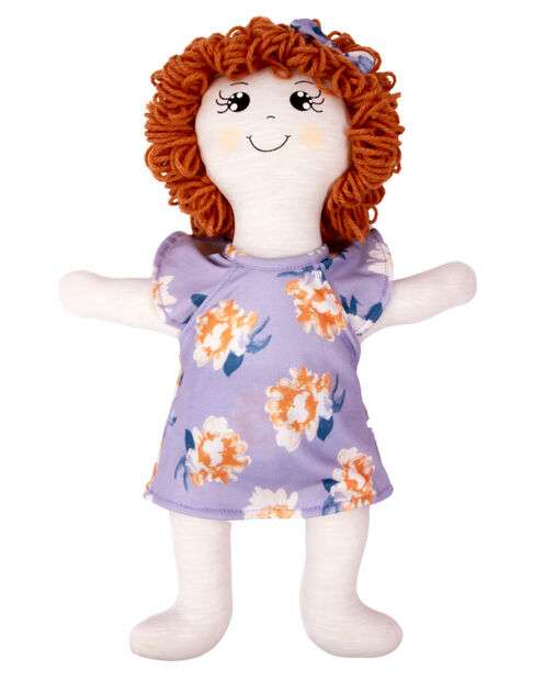 Vestido Bebe Infantil Com Boneca De Pano Kit com Faixa de Cabeça - Lilas