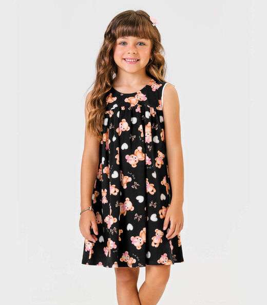 Vestido Menina Cotton Trick Nick Preto