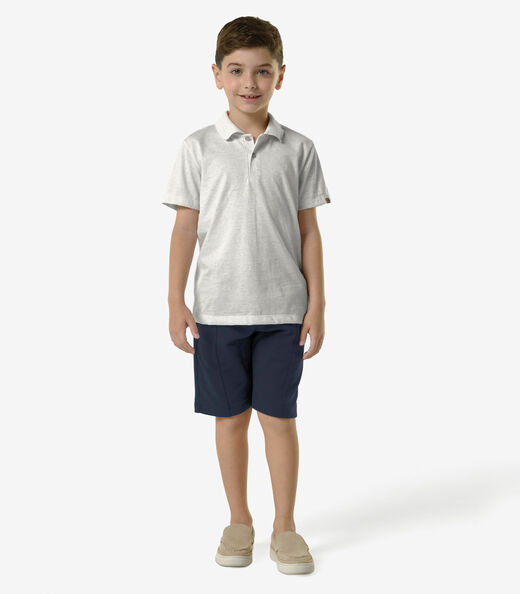 Polo Infantil Masculino Meia Malha Trick Nick Bege