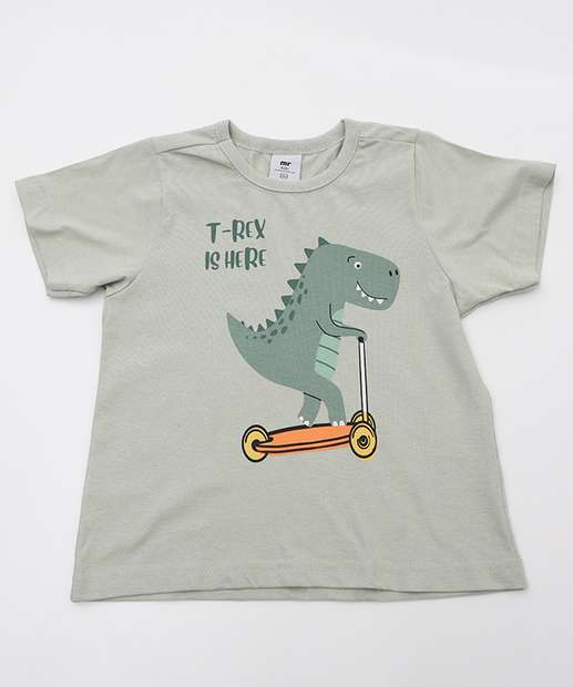 Conjunto Infantil Estampa Dinossauro Tam 1 a 3 Verde