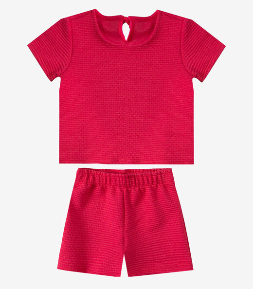 Conjunto Infantil Feminino Blusa e Short Select Rosa