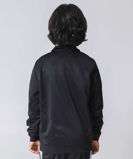 Casaco Juvenil Helanca Listrado Marisa Tam 10 a 16 Preto