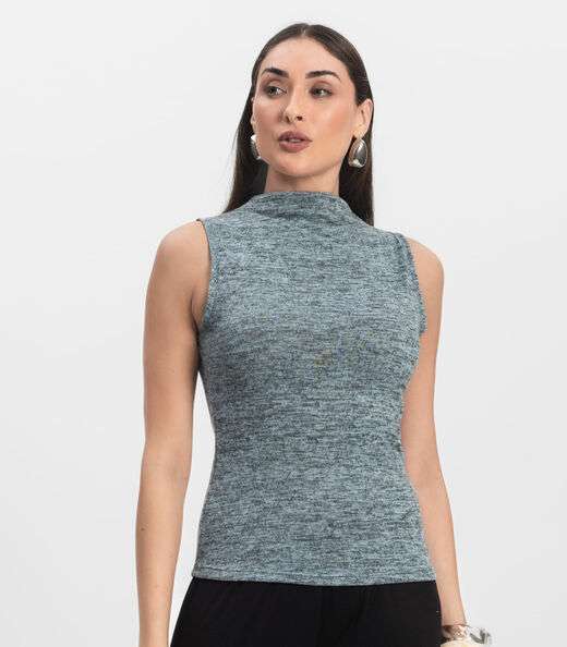 Regata Feminina com Gola Infinita Cor Azul