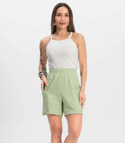 Image_Shorts Feminino Moletinho Infinita Cor Verde