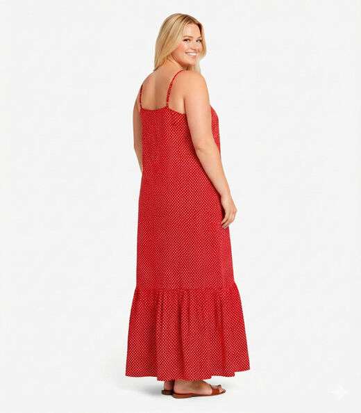 Vestido Longo Feminino Estampado Select Vermelho