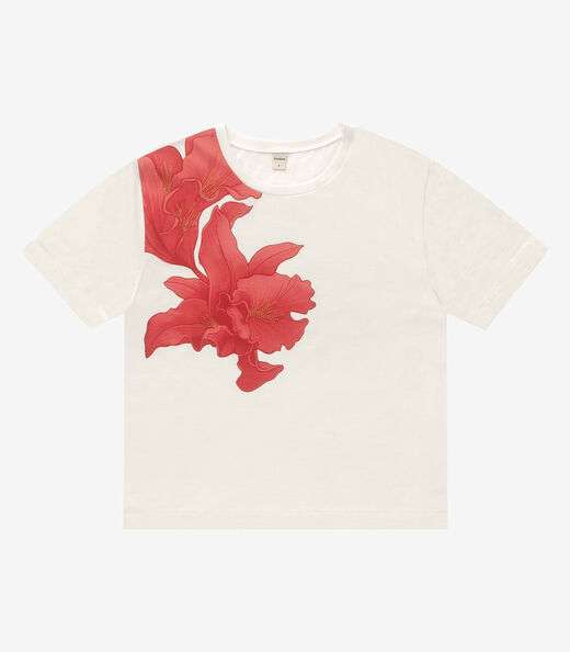 T- Shirt Feminina Meia Malha Rovitex Bege