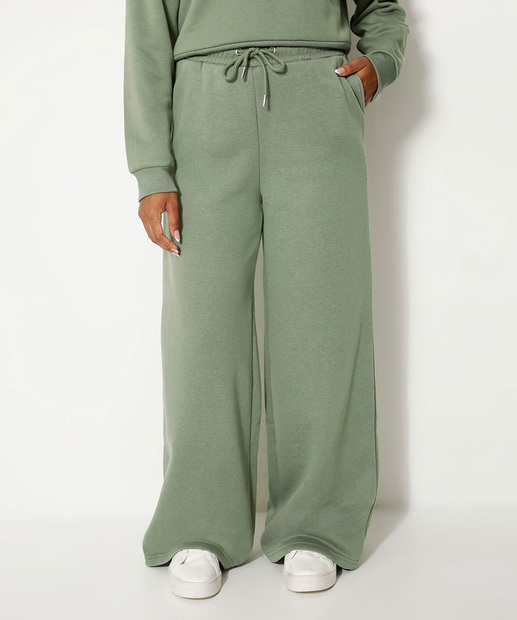 Calça Wide Leg Moletom Feminina Marisa