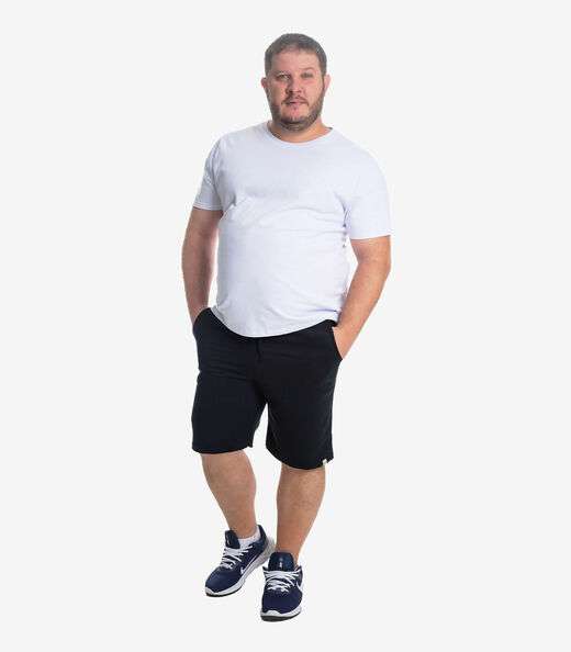 Kit 3 Bermudas Masculina Moletom Plus Size Select Preto