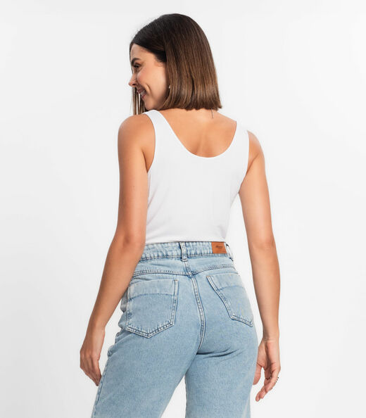 Regata Feminina Básica em Viscotorcion Rovitex Branco