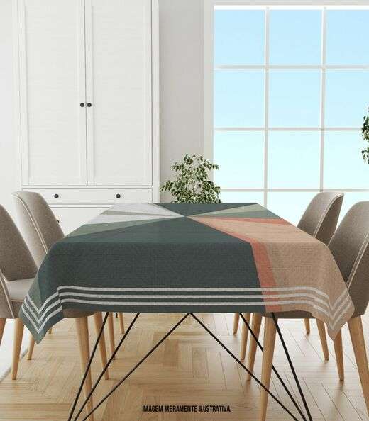 Toalha De Mesa Retangular 6 Lugares Wevans Cinza