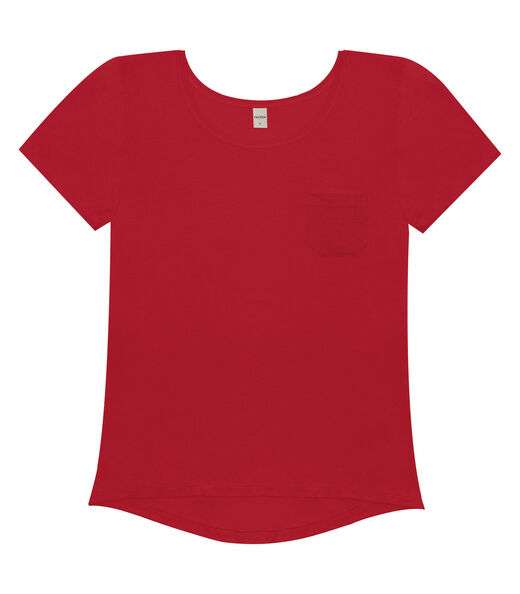 Blusa Feminina Viscotorcion Com Bolso Rovitex Vermelho