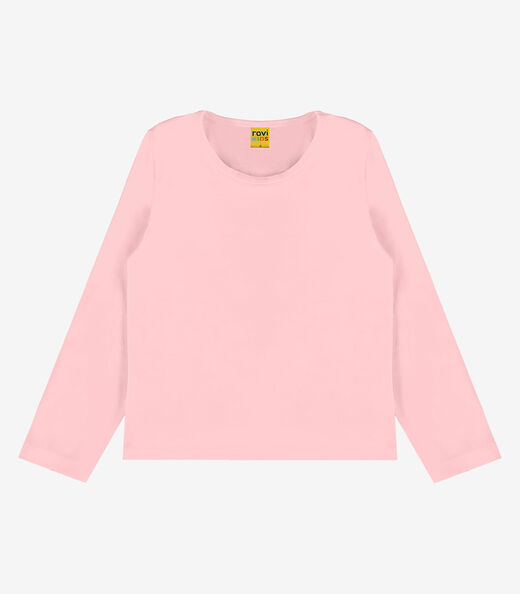 Blusa Manga Longa Infantil Feminina Rovitex Kids Rosa