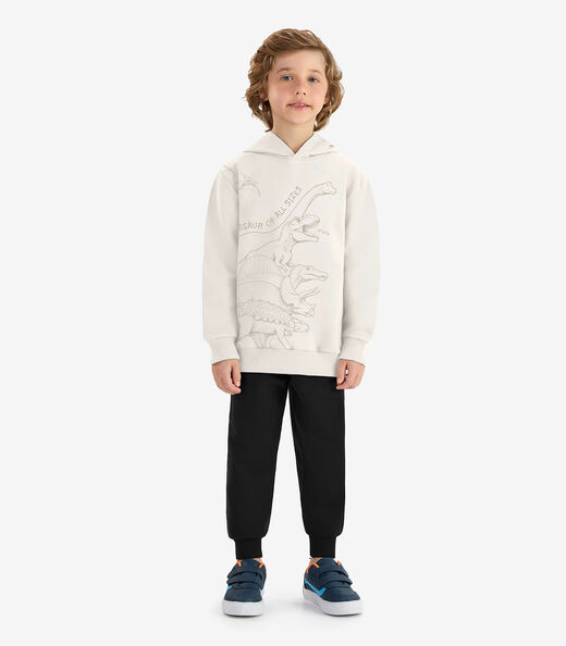 Image_Kit Conjunto Blusão Com Capuz E Calça Rovi Kids Bege