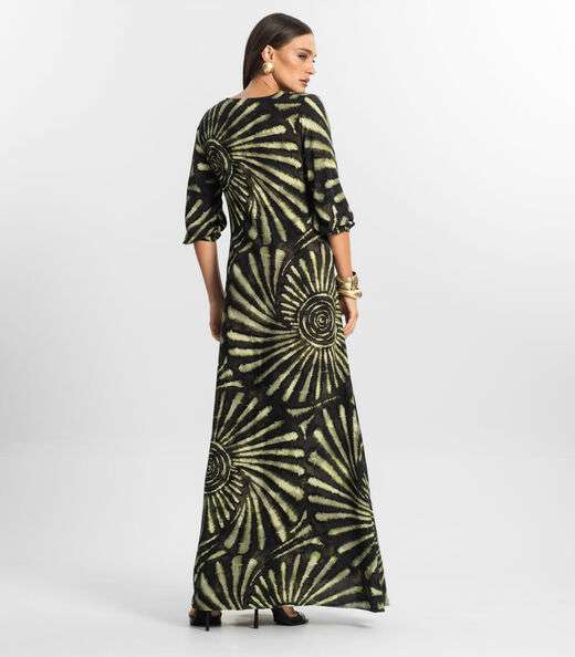 Vestido Longo Feminino Viscose Endless Verde