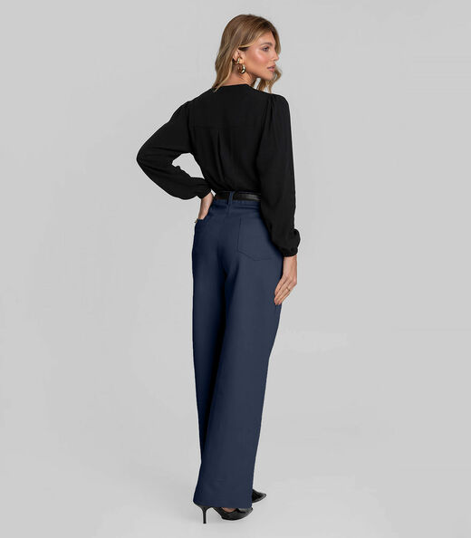 Calça Pantalona Feminina em Sarja Dianna Azul
